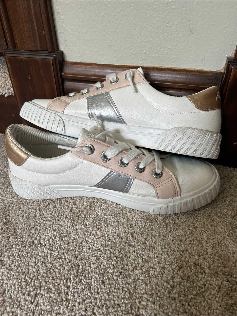 BLOWFISH Malibu White Sneakers with Rose Gold and Silver Accents - Picture 10 of 10